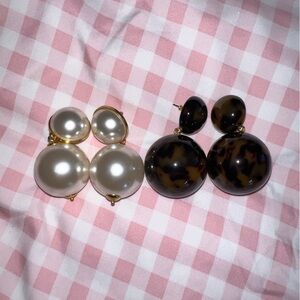 Tuckernuck Pearl and Tortoise Earrings Set